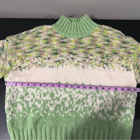 Aerie Fair Isle Chunky Knit Mock Neck Pullover Size M - Picture 8 of 9